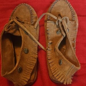 Suede Fringe Moccasins for Women